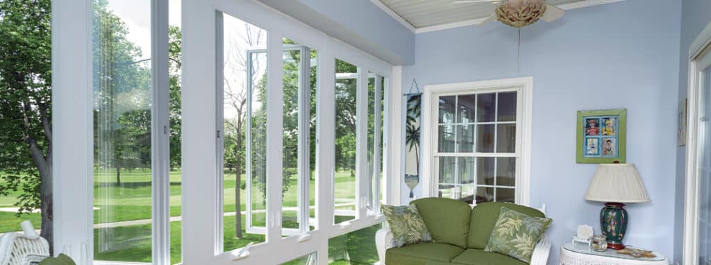 interior of newly built sunroom