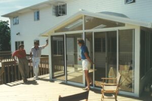 Newly built sunroom on top of deck