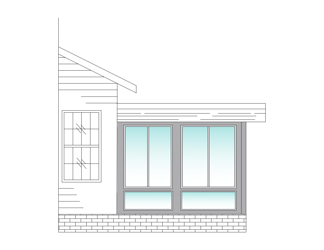 Oasis sunroom porch enclosure line drawing