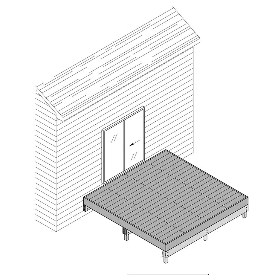 line drawing of conventional deck