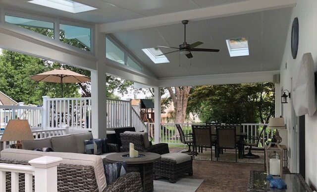 Skylights on patio roof