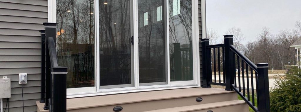 Stylish patio doors with windows attached